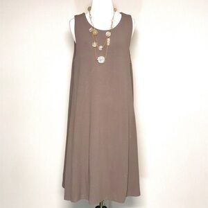 NWT Sigrid Olsen Women’s Gray Sleeveless Shift Dress Size Medium